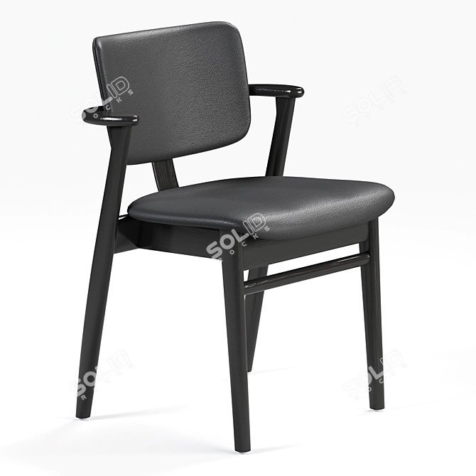 Scandinavian Domus Chair: Vintage Birch 3D model image 3