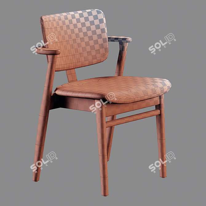 Scandinavian Domus Chair: Vintage Birch 3D model image 5