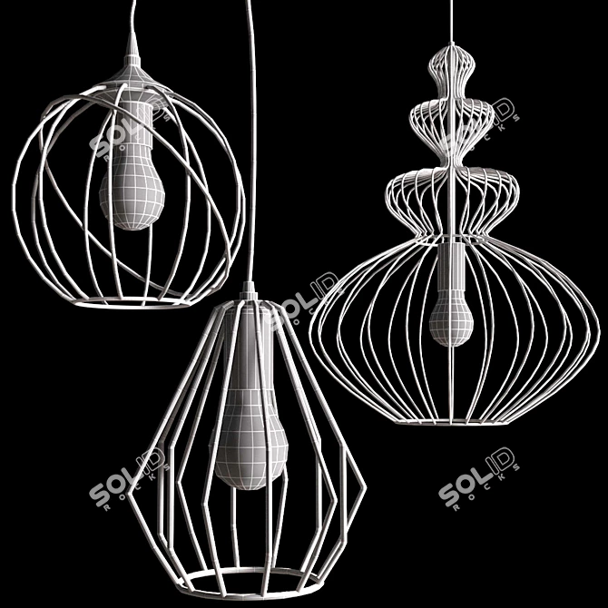 Ethnic Lighting Trio: Orbita, Brylant, and Verto 3D model image 2