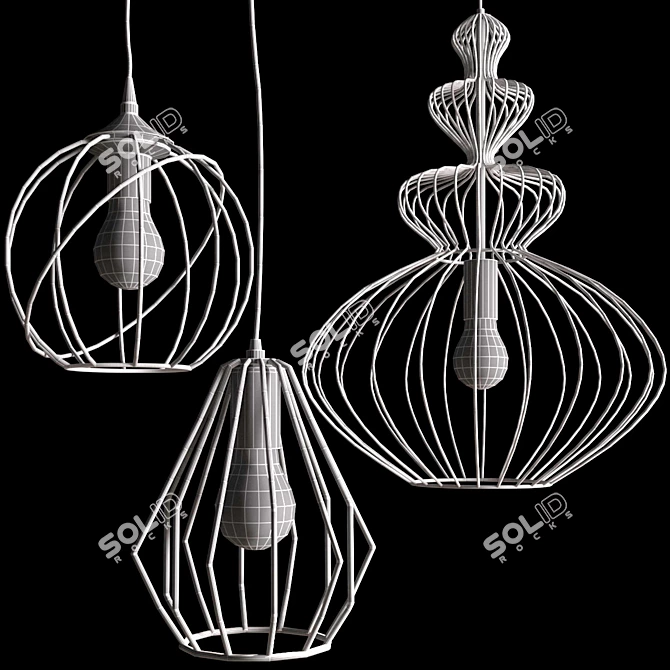 Ethnic Lighting Trio: Orbita, Brylant, and Verto 3D model image 4