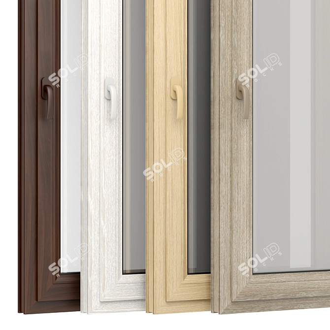 Versatile Rectangular Windows: 4 Sizes 3D model image 4