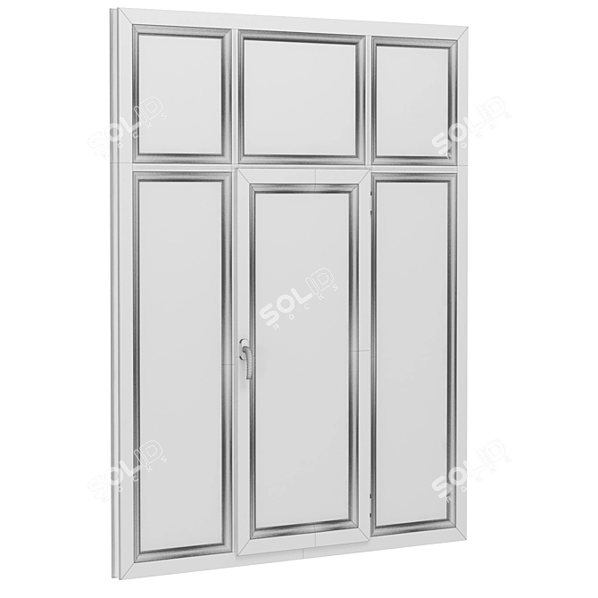 Versatile Rectangular Windows: 4 Sizes 3D model image 5