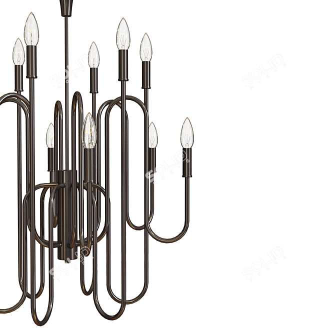 Elegant Twelve Light Chandelier 3D model image 2