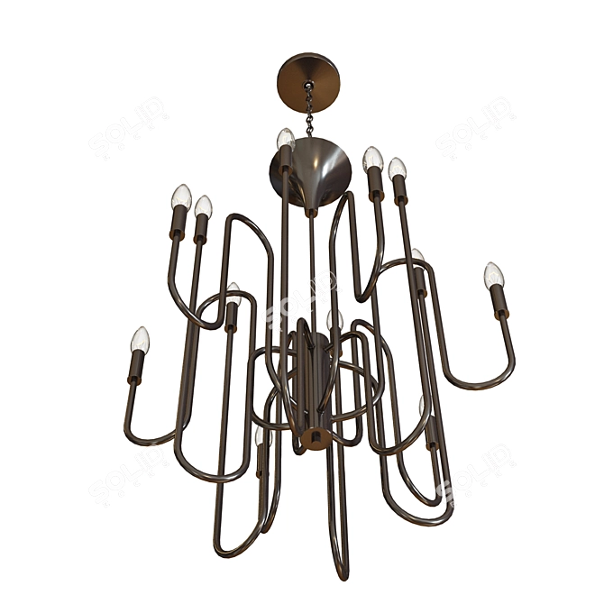 Elegant Twelve Light Chandelier 3D model image 3