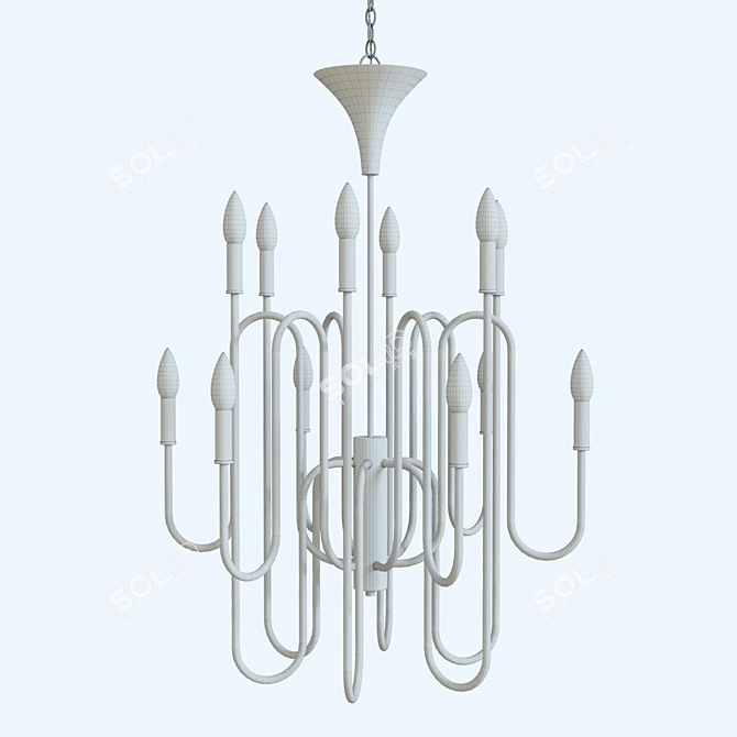 Elegant Twelve Light Chandelier 3D model image 4