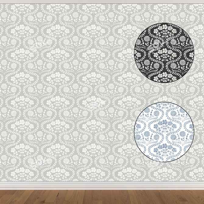 Title: Seamless Wallpaper Set with 3 Textures 3D model image 1