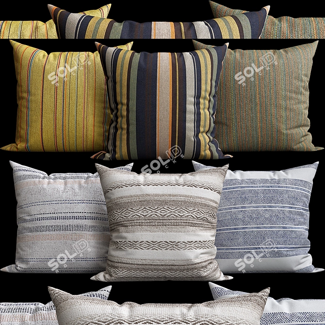 Luxury Texture Decorative Pillows 3D model image 1