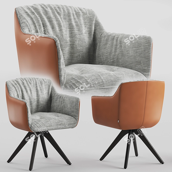 Rolf Benz 641: German Luxury Chair 3D model image 1