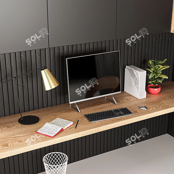 Optima Corner Workstation 3D model image 2