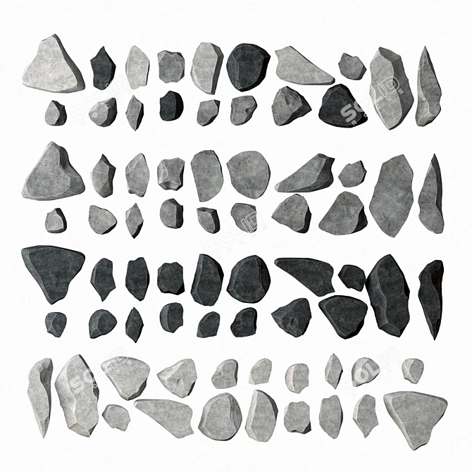 Rock Stone Plate: High-Quality Textures, Smooth 3D Geometry 3D model image 2