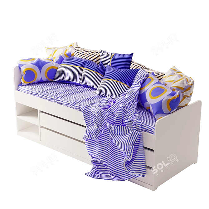 Modern Ikea Family Bed 3D model image 2