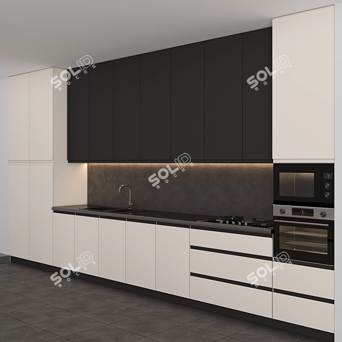 Modern Island Kitchen: Modular Design, High-Quality Textures & Models, Renders with V-Ray & Corona 3D model image 3