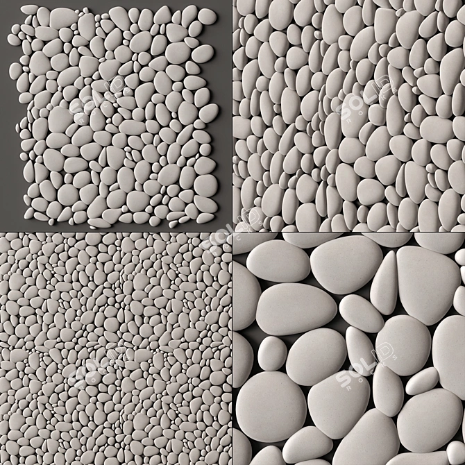 Large Pebble Oval Panel Tile 3D model image 2