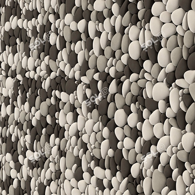 Large Pebble Oval Panel Tile 3D model image 3