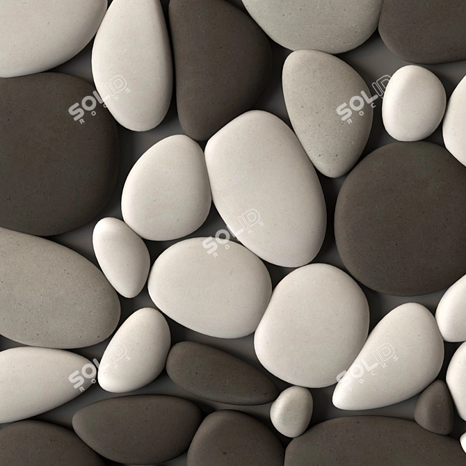 Large Pebble Oval Panel Tile 3D model image 4