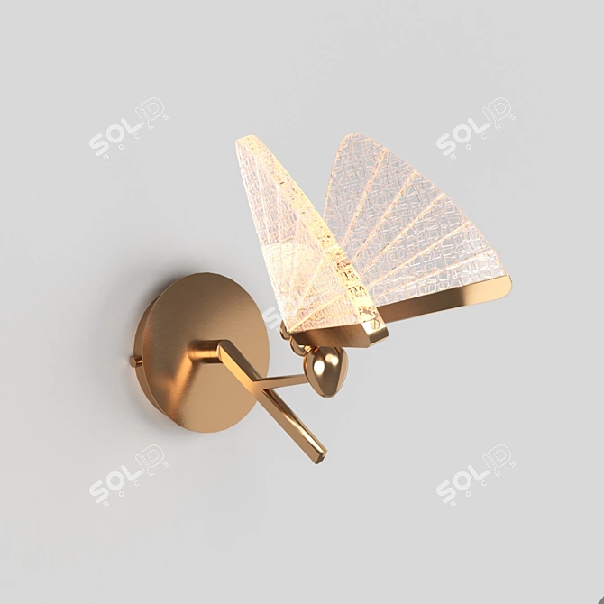 Golden Art-Deco LED Pendant - Amelis 3D model image 1