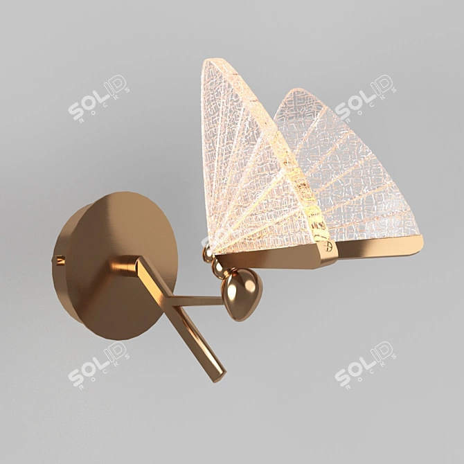 Golden Art-Deco LED Pendant - Amelis 3D model image 2