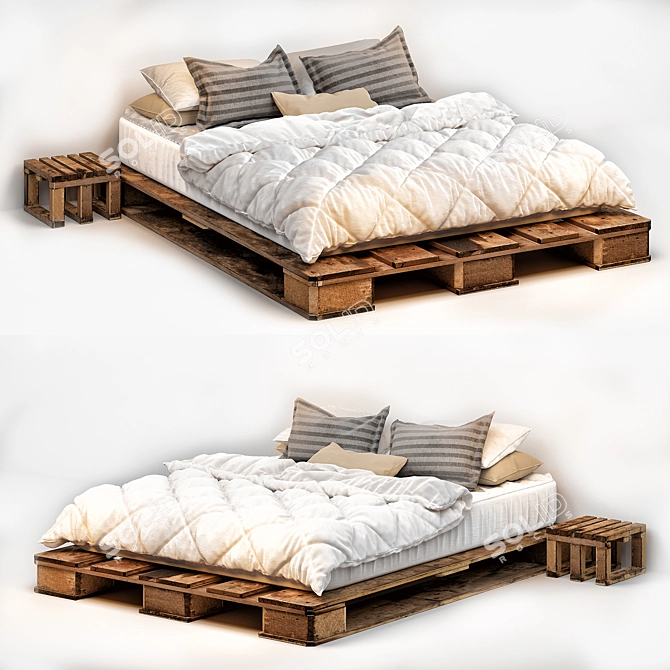 Sleek Modern Bed - Perfect for Contemporary Homes 3D model image 1