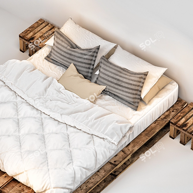 Sleek Modern Bed - Perfect for Contemporary Homes 3D model image 2
