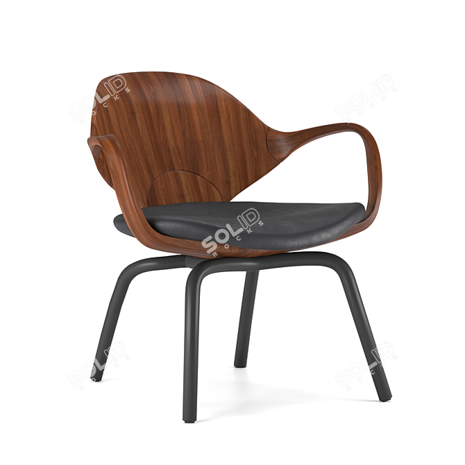 Elegant Clad Armchair 3D model image 1