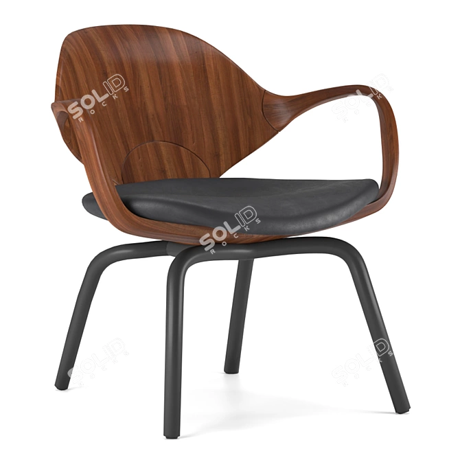 Elegant Clad Armchair 3D model image 4