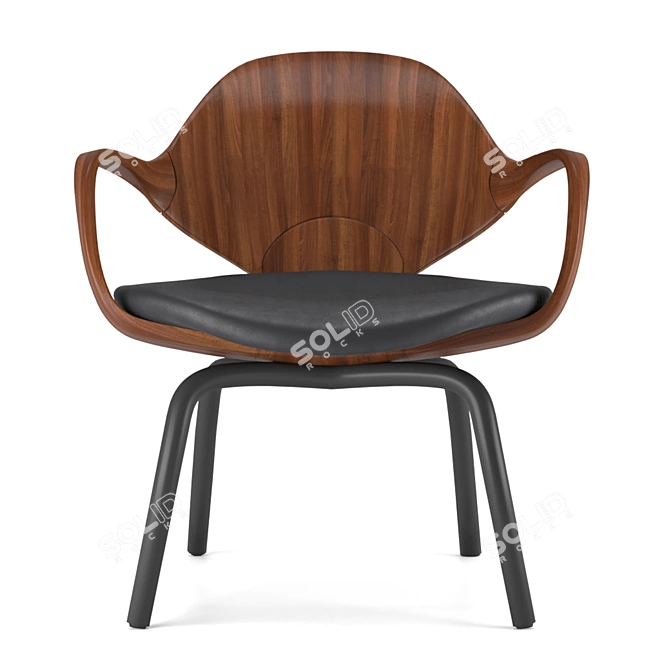 Elegant Clad Armchair 3D model image 5