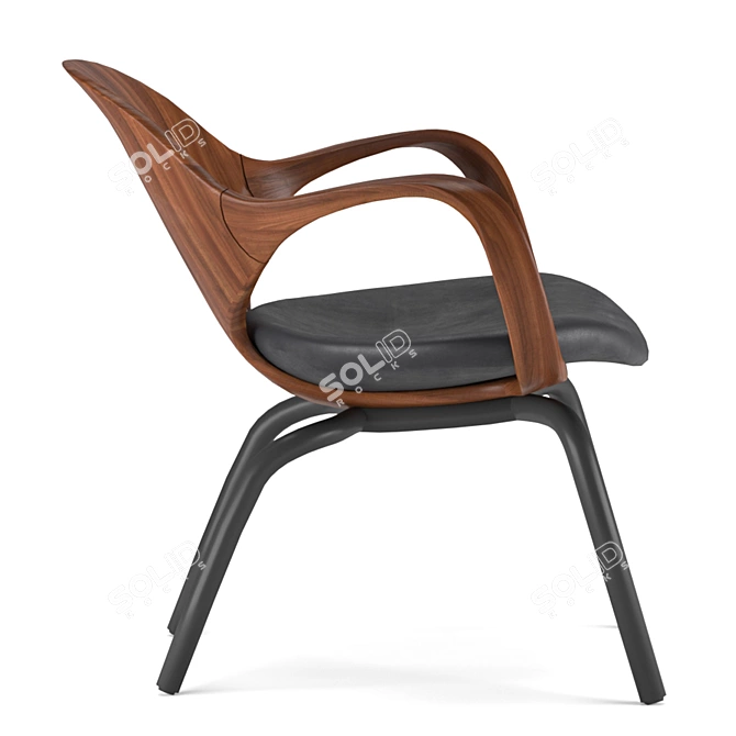 Elegant Clad Armchair 3D model image 6