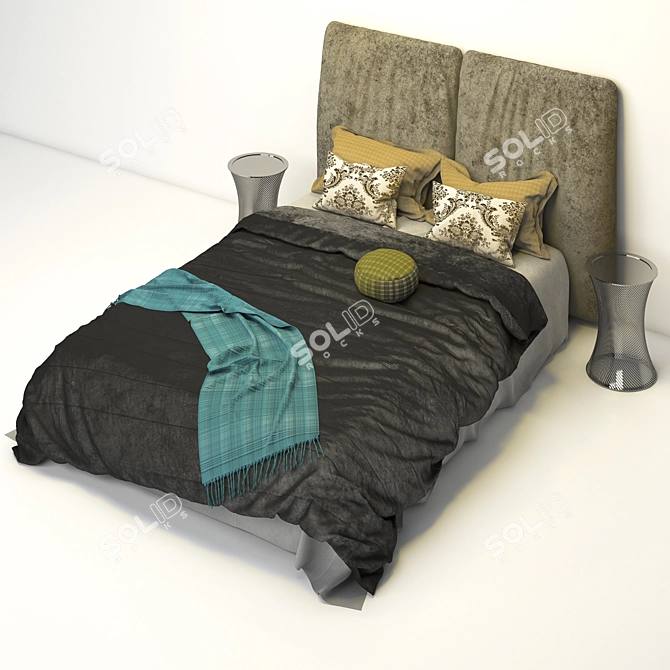 Premium Bed: Superior Quality & Stunning Design 3D model image 2