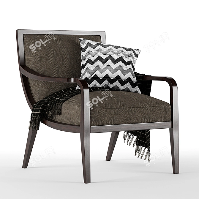 Elegant Caracole Chair with Curvaceous Design 3D model image 1