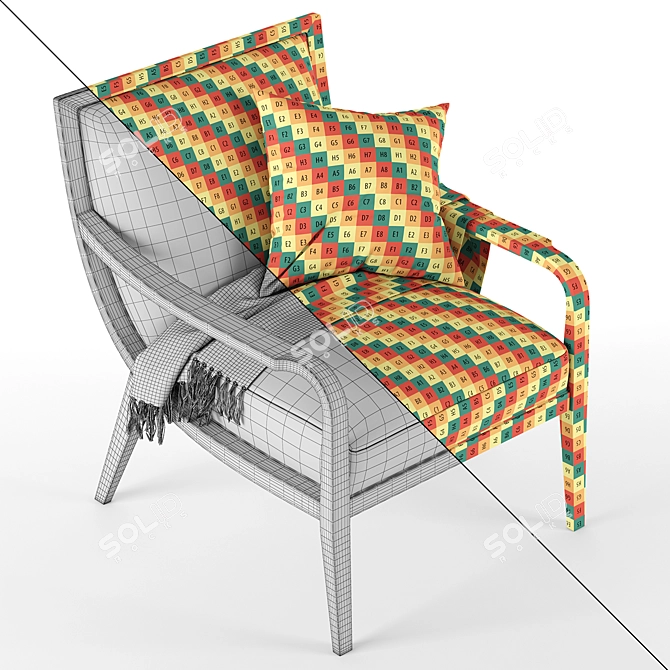 Elegant Caracole Chair with Curvaceous Design 3D model image 5