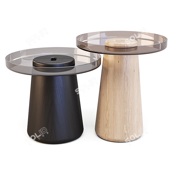 Zanat Koba: Artistic Wooden Coffee Tables 3D model image 2