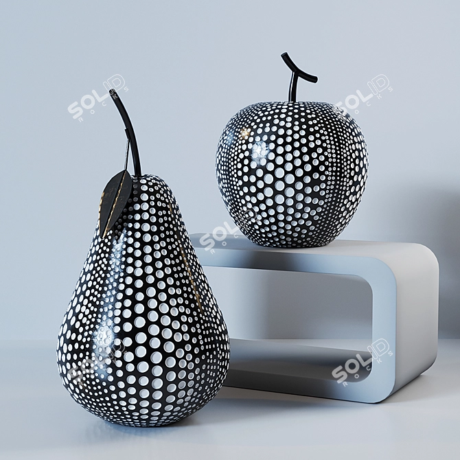 Minimalist Scandinavian Apple and Pear Decor 3D model image 4