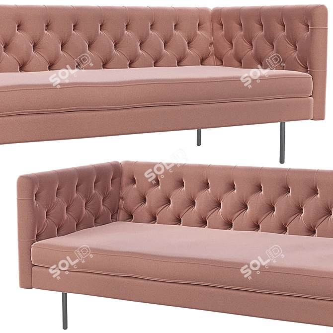 Modern Polygon 3-Seater Sofa 3D model image 2