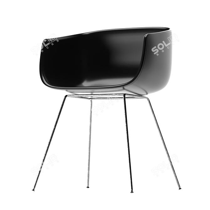 Sturdy Plastic Chair 3D model image 5