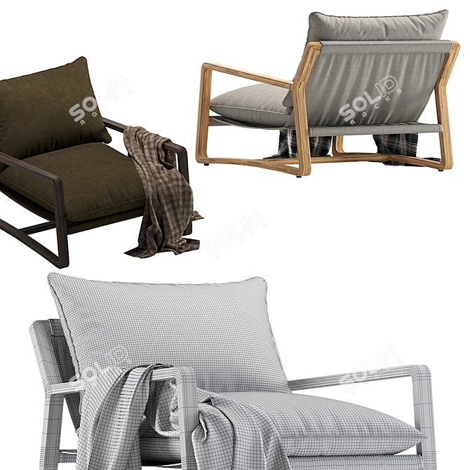 Modern Coco Republic Bungalow Chair 3D model image 5