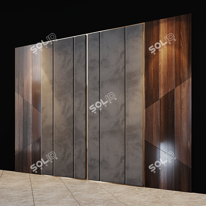 Title: Elegant Customizable Headboard and Wall Panel 3D model image 2