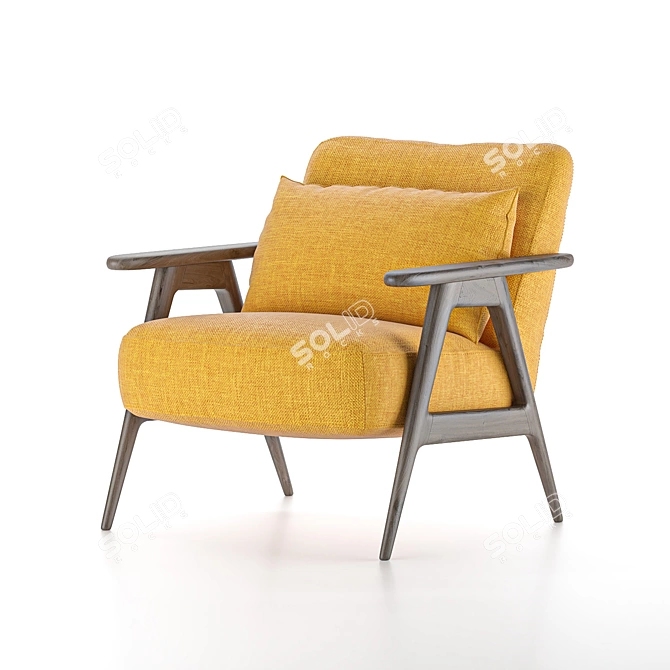 Cozy Velvet Armchair 3D model image 1