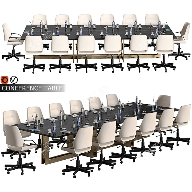 Modern Conference Table 10 3D model image 1