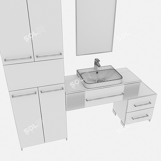Duravit Happy D 2 Plus Washbowl - Grohe Mixer 3D model image 5