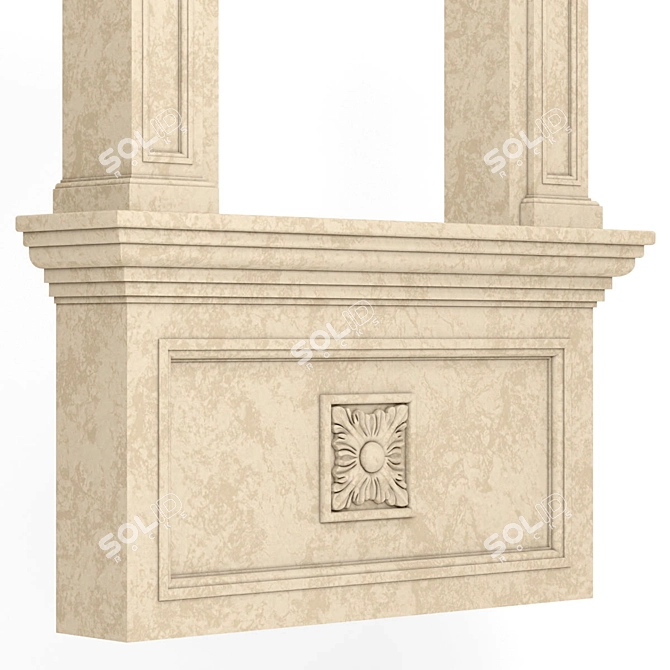 Elegant Arched Window Trims 3D model image 2