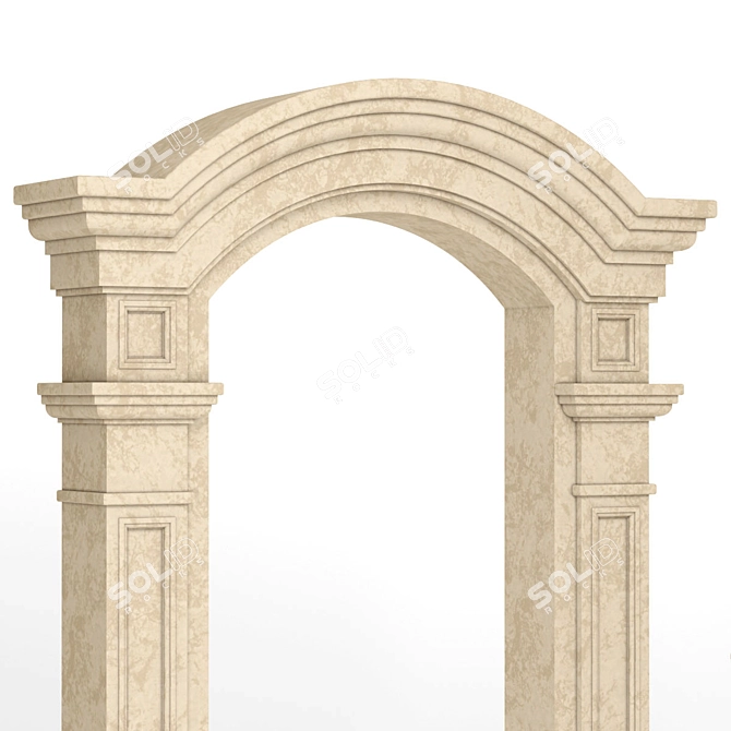 Elegant Arched Window Trims 3D model image 3