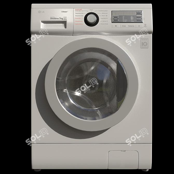 LG F1296HDS3 Ultra-Quiet Steam Washing Machine 3D model image 1