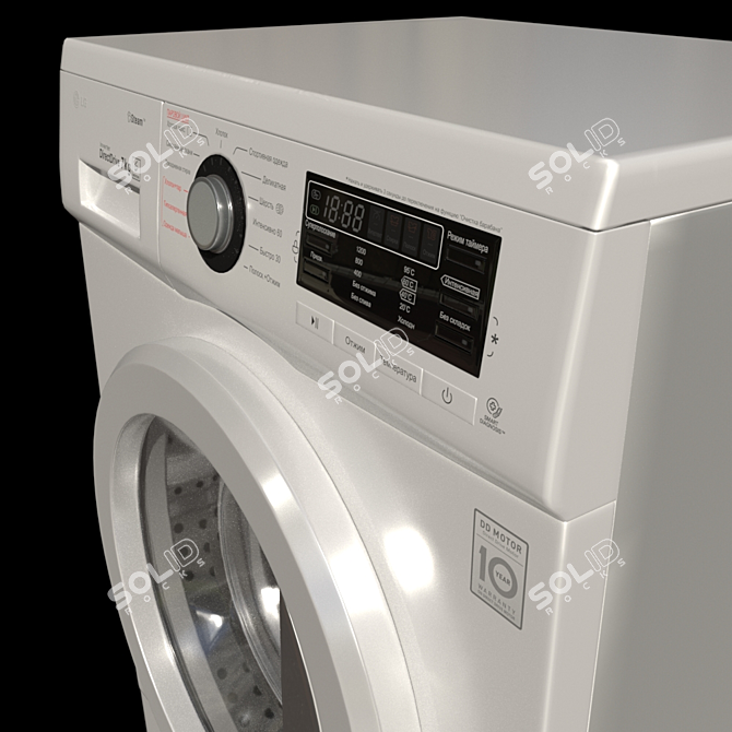 LG F1296HDS3 Ultra-Quiet Steam Washing Machine 3D model image 7