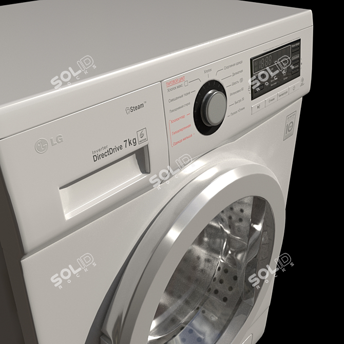 LG F1296HDS3 Ultra-Quiet Steam Washing Machine 3D model image 8