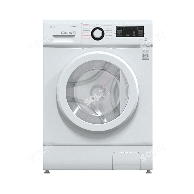 LG F1296HDS3 Ultra-Quiet Steam Washing Machine 3D model image 9