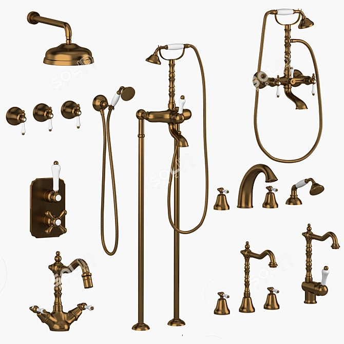 GiuliniG Classic Praga Set 1: Elegant Bathroom Fixtures 3D model image 2