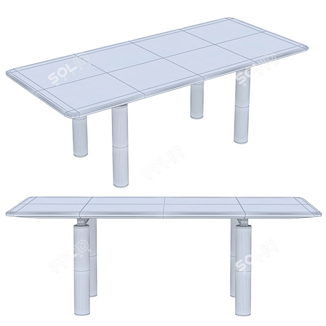 Elegant Dining Table Set 3D model image 2