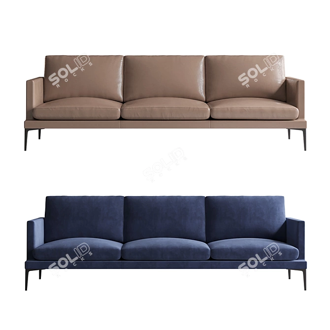 Segno Sofa: Luxurious Comfort 3D model image 1