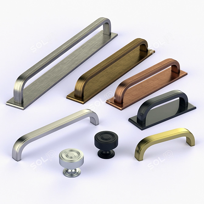 Armac Martin Bromsgrove Brass Handles 3D model image 1