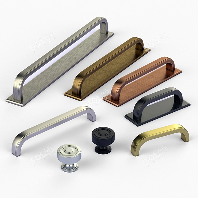 Armac Martin Bromsgrove Brass Handles 3D model image 4